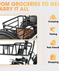 Electric Tricycle For Adults With 750W Peak 1350W Motor And Fat Tire Power 20x4 Folding E Trike 48V 13Ah Battery Three Wheel Ebike With Front And Rear Basket Differential Ultra White Up To 50 Miles In PAS Mode carrying front and rear baskets