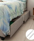 Under-bed drawers featuring 16mm Wide Drawer Slides 200mm Push To Open Rails Side Mount Two-Section Track For Kitchen Cabinets And Office Storage