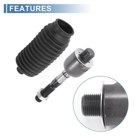 4 Pc Front Inner Tie Rod Ends Kit For Acura TL 2004-2008 And Honda Accord 2003-2007 2.4L Inner Steering Tie Rods Left And Right Drag Link Replacement EV80210 black rubber boot and threaded metal end