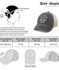 Bussin Summer We Out Cool Hat For Women Cute Tennis Trucker Caps with mesh ventilation and size display chart.