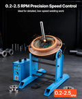 Heavy Duty Rotary Welding Positioner 661 Lbs Load Capacity, Electric Turntable With Foot Pedal Speed Control Tilt Table For Cutting Grinding And Heavy Fabrication Assembly with 0.2-2.5 RPM control.