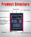 Workhorse Digital Roughness Tester with High Accuracy Profilometer and Four Metric Readouts Ra Rz Rq Rt shown with features labeled