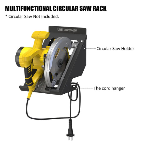 Premium Circular Saw Holder Wall Mount Organizer for Workshop Garage Shed and Home Space Saving Rack Fits Most Circular Saws