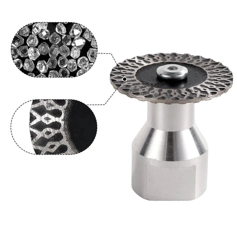 40mm diamond engraver blade featuring a metal flange for precision cutting in marble, granite, and ceramic surfaces.