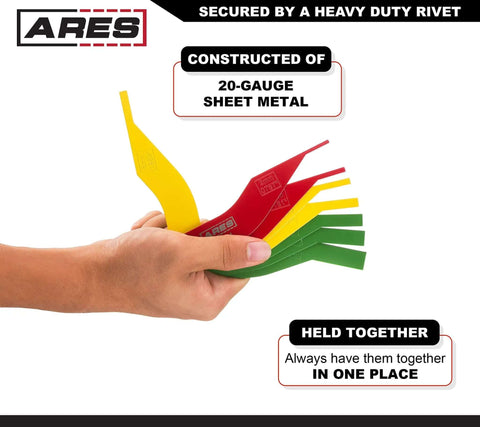 8 Piece Metal Brake Gauge Tool Set for Sheet Metal, 20 Gauge, corrosion resistant finish, color-coded sizes in hand