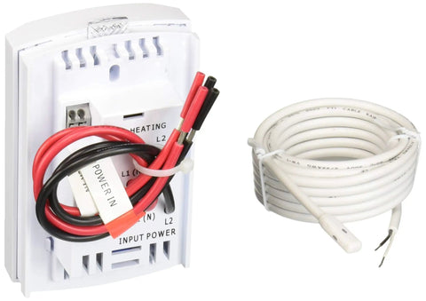 GT1 Dual Voltage Compact Nonprogrammable Thermostat For Electric Floor Heating Systems and sensor wire assembly