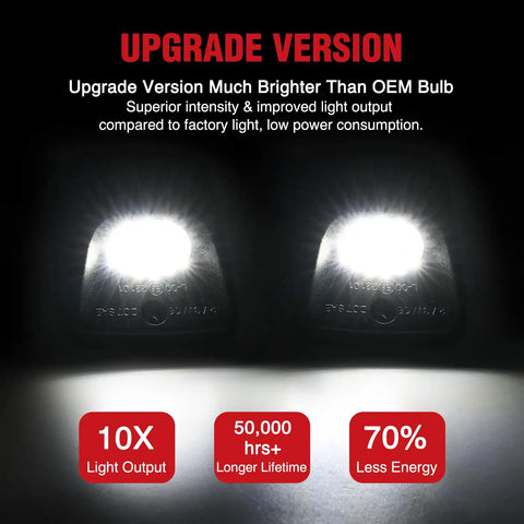 License Plate Lights For Toyota Tacoma 1995 1996 1997 1998 1999 2000 2001 2002 2003 2004 Black Housing 6000K White LED 2 Pack