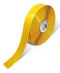 Built Like A Rock 5S Floor Marking Tape Yellow 6 Inch Wide 100 Foot Roll on a spool showing the roll's surface and color.