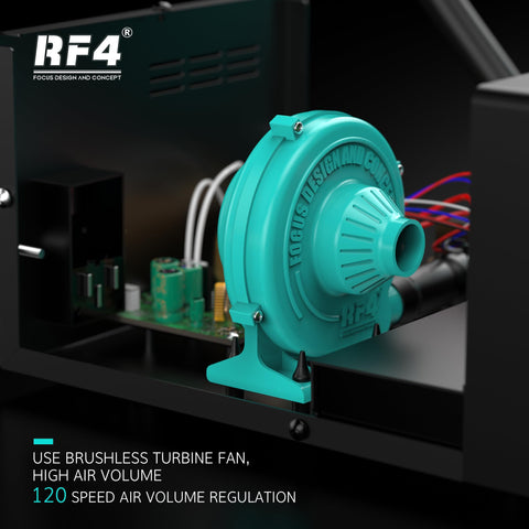 Brushless turbine fan inside Soldering Station With Digital LCD Display For Mobile Phone Motherboard PCB BGA Desoldering And Repair Platform