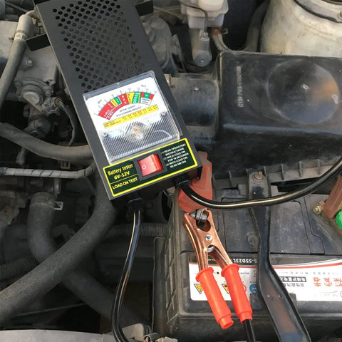 Battery Load Tester For 6V And 12V Vehicles And Marine Gear, Alternator Tester With Voltmeter And Alligator Clips, Checks Battery Health, Starter Current, And Charging System Across Cars, RVs, Motorcycles, ATVs, Boats on car battery