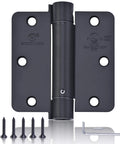 Self Closing Door Hinge Set Three And A Half Inch Matte Black Auto Close Spring Hinges For Commercial Doors Heavy Duty