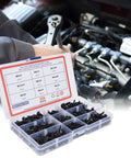 380Pcs Self Tapping Screws Kit Black Carbon Steel Round Head Self Drilling Screws With Washer in use for car maintenance