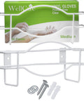 Wall Mount Glove Dispenser Holder For Disposable Gloves Metal Box Organizer Easy Grab And Sanitary Storage Keeps One Box Ready At Hand Sturdy 3 Pack With Hardware 10 X 3 X 5 Inch Fit showing metal holder with screws