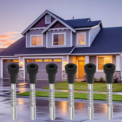 30 Piece Window Screen Clips For Home Repair, 5/32 Inch aluminum retainer latches and springs, shown outside a home.