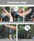 Installation steps for Heavy Duty Cordless Electric Pruning Shears With Telescopic Pole And LCD Display 21 Volt Dual Battery Kit.