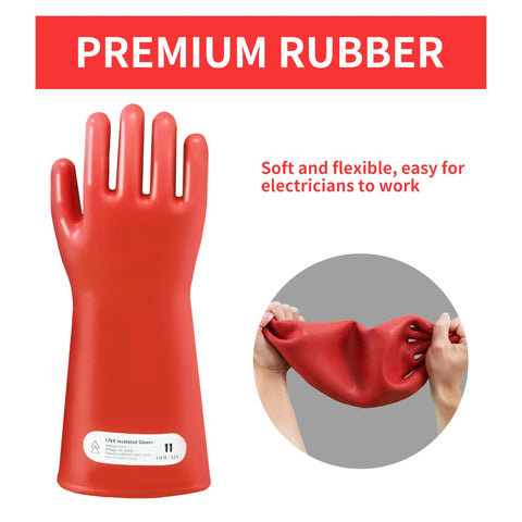 Heavy Duty Insulated Electrician Gloves Class 1 Astm Dielectric High Voltage Electrical Safety Gear Waterproof Grease Resistant Leather Proven To Crush The Daily Grind Offer 8000V Ac Rugged Protection