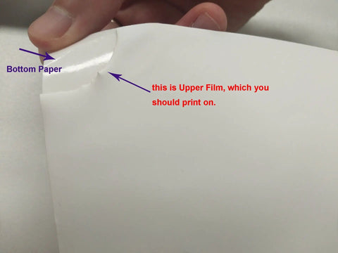 Close-up of Printable White HTV Vinyl Roll, 24 Inch Wide By 5 Yard Length showing layers for printing and applying