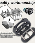 Heavy Duty Router Lift System With Four Jaw Chuck For Hassle Free Height Adjustments And Rock Solid Router Table Inserts crafted with aluminum body and stainless steel support rods.