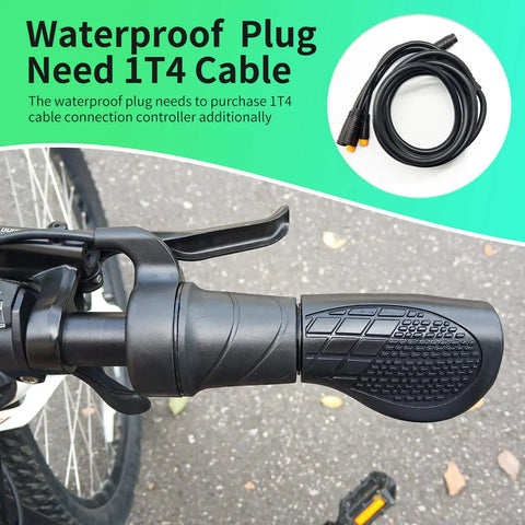 Half Twist Throttle For Electric Bikes And Folding Scooters Waterproof Right Hand Speed Controller Compatible With 24V 36V 48V 60V 72V Systems 3 Pin Plug 30Cm Cable Easy Install Premium E Bike Part