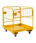 Forklift Safety Cage With Wheels Folding 36 By 36 Inch Work Platform 1200 Lb Capacity Rolling Man Basket for aerial jobs