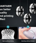 Crystal Clear PLA Filament 1.75Mm 1Kg Spool For 3D Printing Vacuum Packed Warp-Free with printing examples.