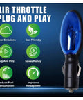 Fuel Sync Gas Saver 4 Piece Kit With Air Throttle Magnetic Callback For Universal Vehicle Efficiency Boost No Tools Required Easy Install Lightweight Car Engine Tool To Boost MPG And Help You Drive Further, shown with blue air throttle