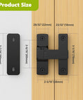 Built Tough Heavy Duty Zinc Barn Door Lock With 90 And 180 Degree Flip Safety Latch For Sliding Doors, installed dimensions