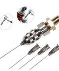 XZT nitrogen needle valve kit for shocks with Schrader valve, 5-piece stainless steel set.