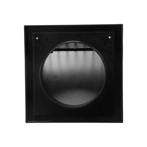 Front view of 6 Inch Anthracite Dryer Vent Hood Duct Cover For Walls Or Ceiling ABS Plastic Protection Hood With Rain Shield and Backdraft Damper