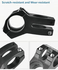 Beefy Aluminum Bike Stem 25.4mm Or 31.8mm Handlebar Fit, 28.6mm Steerer, 45mm Length, Short Rise CNC 6061, Black Anodized Finish