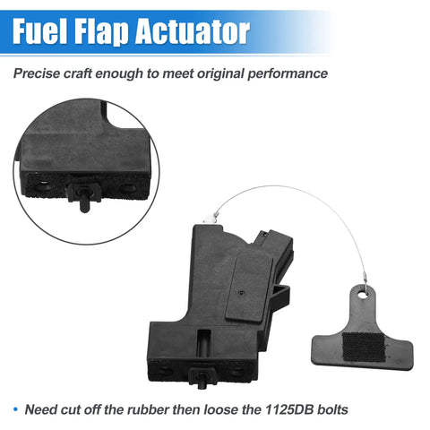 Fuel Door Lock Actuator 81590-2T000 For Hyundai Sonata 2015-2019 And Kia Optima 2011-2020 showing black fuel flap actuator details