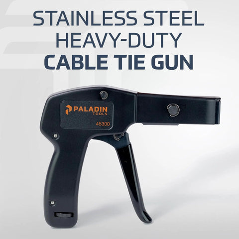 Stainless Steel Cable Tie Gun With Ergonomic Grip Heavy Duty Zip Tie Tool For Ties Up To Quarter Inch Adjustable Tension