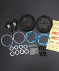 Two Piece 34T Main Differential Helical Gear And 14T Input Gear Set For Arrma 1/10 Scale RC Cars, components displayed