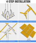 4-step installation guide for Dual Axis Solar Tracker Kit With Controller Boosts PV Output By 40 Percent Complete Tracking System For Solar Panels 270 Degree Rotation Ideal For Yard Farm Field Installations