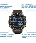 G3 Wrist Scuba Dive Computer With Bluetooth And Watch Style Color Display Full Color Backlit Screen Case Silicone Arm Strap