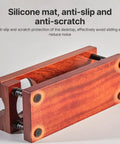 Keep Your Shot Prep Crisp With This Solid Tiered Espresso Tamper Station And Knock Box Organizer Universal 51 To 58 Millimeter Portafilter Holder Natural Wood Coffee Bar Organizer Setup with anti-slip silicone pads.
