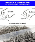 Hot Staples Welding Rods Kit, 1000 Pcs Wave-Style Staples for Plastic Repair, 0.6mm and 0.8mm with storage box display