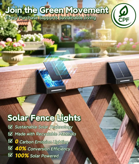 Make Your Outdoors Slay With These Big Time Solar Fence Lights 10 Pack Waterproof LED Lighting Featuring 10 Modes And 9 Colors Ideal For Deck Railing Patio Walls And Garden Steps Right Now - solar lights mounted on wood railing.
