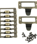 Vintage Antique Bronze Label Pulls For Card Catalogs And Library Drawers, 10 Pack With Screws, Classic Retro Hardware