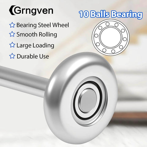 Beefed-Up 1.8-Inch Steel Garage Door Rollers Set For 2-Inch Track Replacement with 10-ball bearings, close-up view