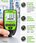 Hardcore Car Paint Thickness Gauge With Digital Coating Meter, 0.1 Micrometer Resolution, 0 to 1500 Micrometer Range, Auto Fe NFe Detection, Backlit LCD, High Accuracy for Detailing and Used Car Inspections