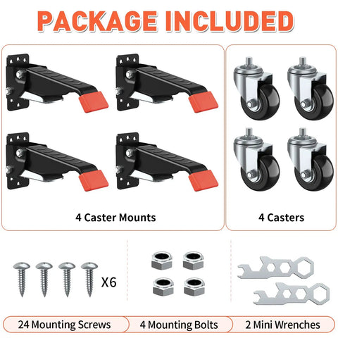 Heavy Duty Retractable Workbench Casters Kit 720 Lb Capacity Side Mounted Wheels For Mobile Benches Tables And Machines 4 Pack