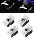Tesla Model Door Logo Projector Lights 4 Pack LED Puddle Welcome Lamps For Model S 3 X Y Ghost Shadow Car Door Lights Easy Install