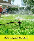 Heavy Duty Metal Lawn Sprinklers Two Pack With Spike Base Automatic Rotary 3 Arm Garden Sprinkler System 360 Degree Coverage For Yard