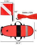 Inflatable Dive Float Torpedo Buoy For Scuba Freediving Snorkeling And Spearfishing With Flag And Rope 210D Nylon