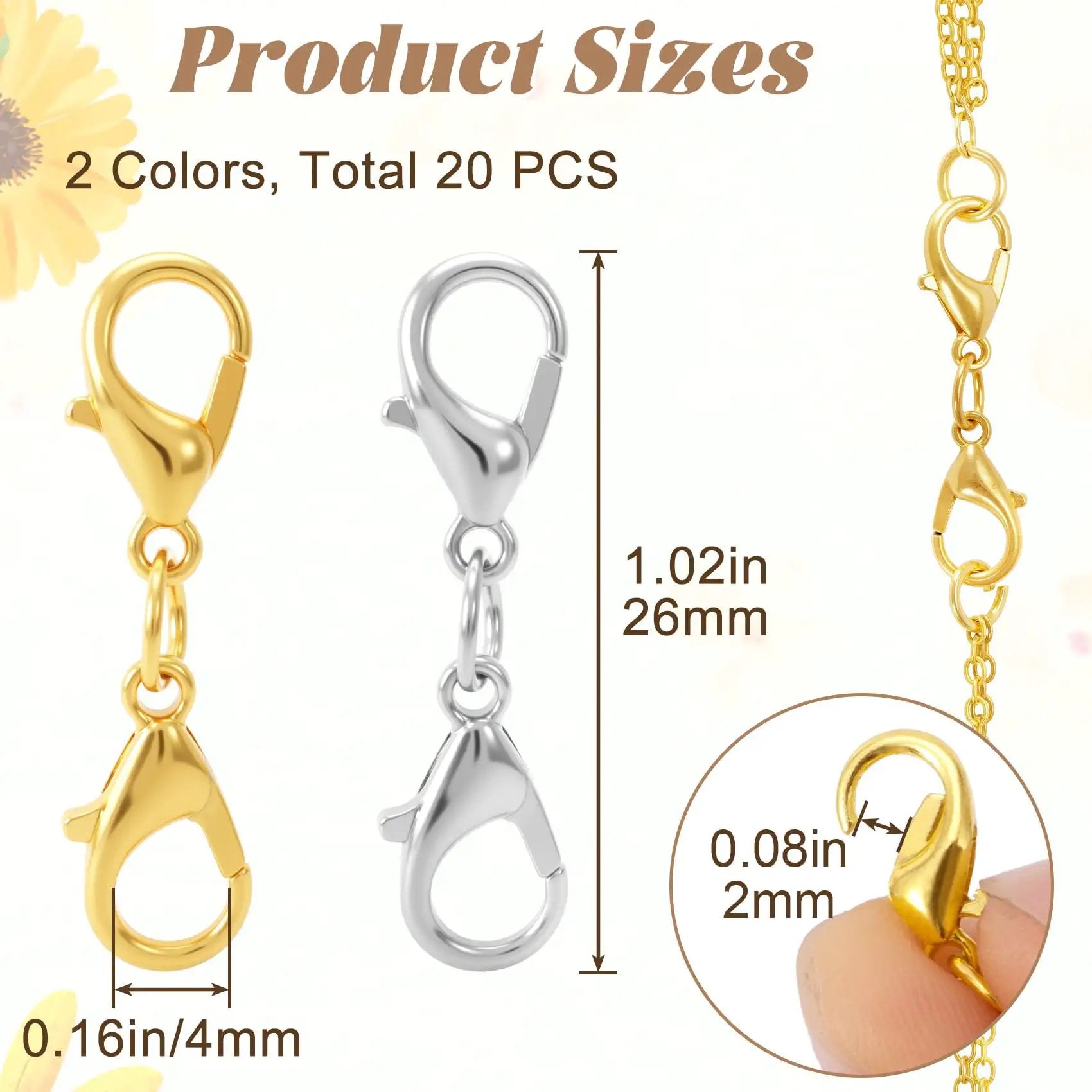 20 Pcs Double End Lobster Clasp Set For DIY Jewelry ✓