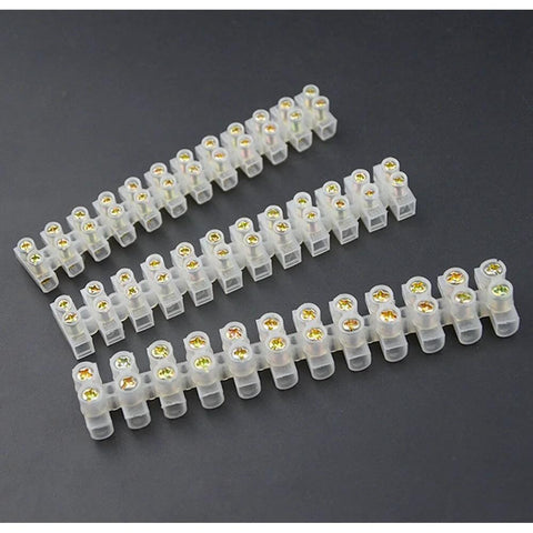 Six Pack 12 Position Double Row Terminal Block Set Flame Retardant Nylon Barrier Connector 380V Electrical Terminal Strip
