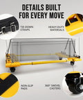 Heavy-Duty Moving Dolly For Appliances And Furniture, 2000 Lb Capacity, Adjustable 6 To 46 Inches, Built For Easy Material Handling And Reducing Lifting And Dragging On Heavy Loads, with tie-down straps and swivel casters