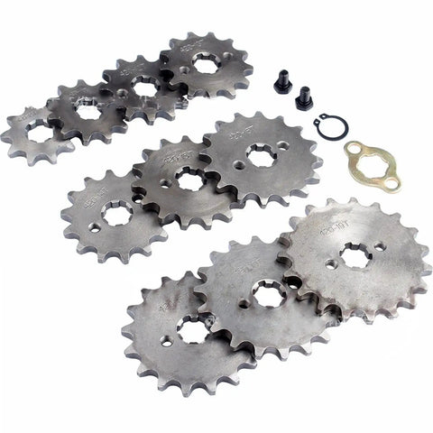 Top Shelf 12T 420 Chain Front Sprocket For 50CC 70CC 90CC 110CC Mini Bike Go Kart solid steel sprockets with 17mm bore.