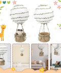 Safari Themed Hot Air Balloon Nursery Decor Set With Giraffe Lampshade Hanging Room Light Shade For Baby Shower And Birthday Party Gift visible.